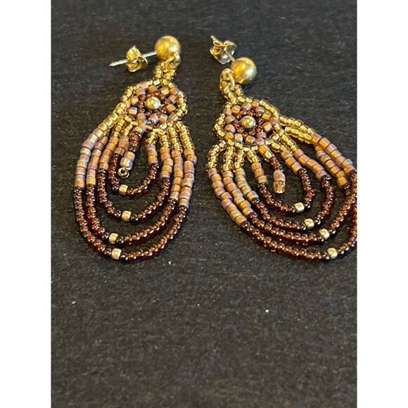 Beaded Earrings with Pierced Ear Posts. - Picture 1 of 3